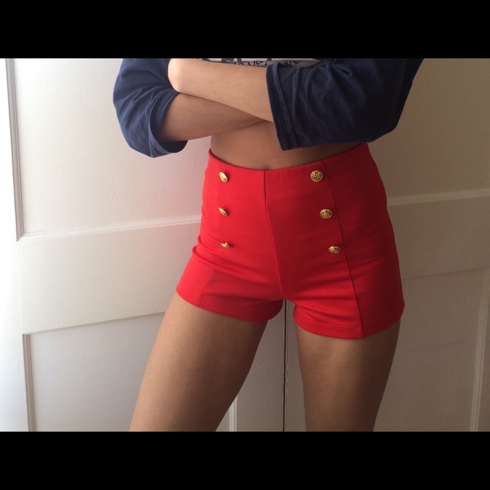 ✨Blue & Red High Waisted Shorts✨